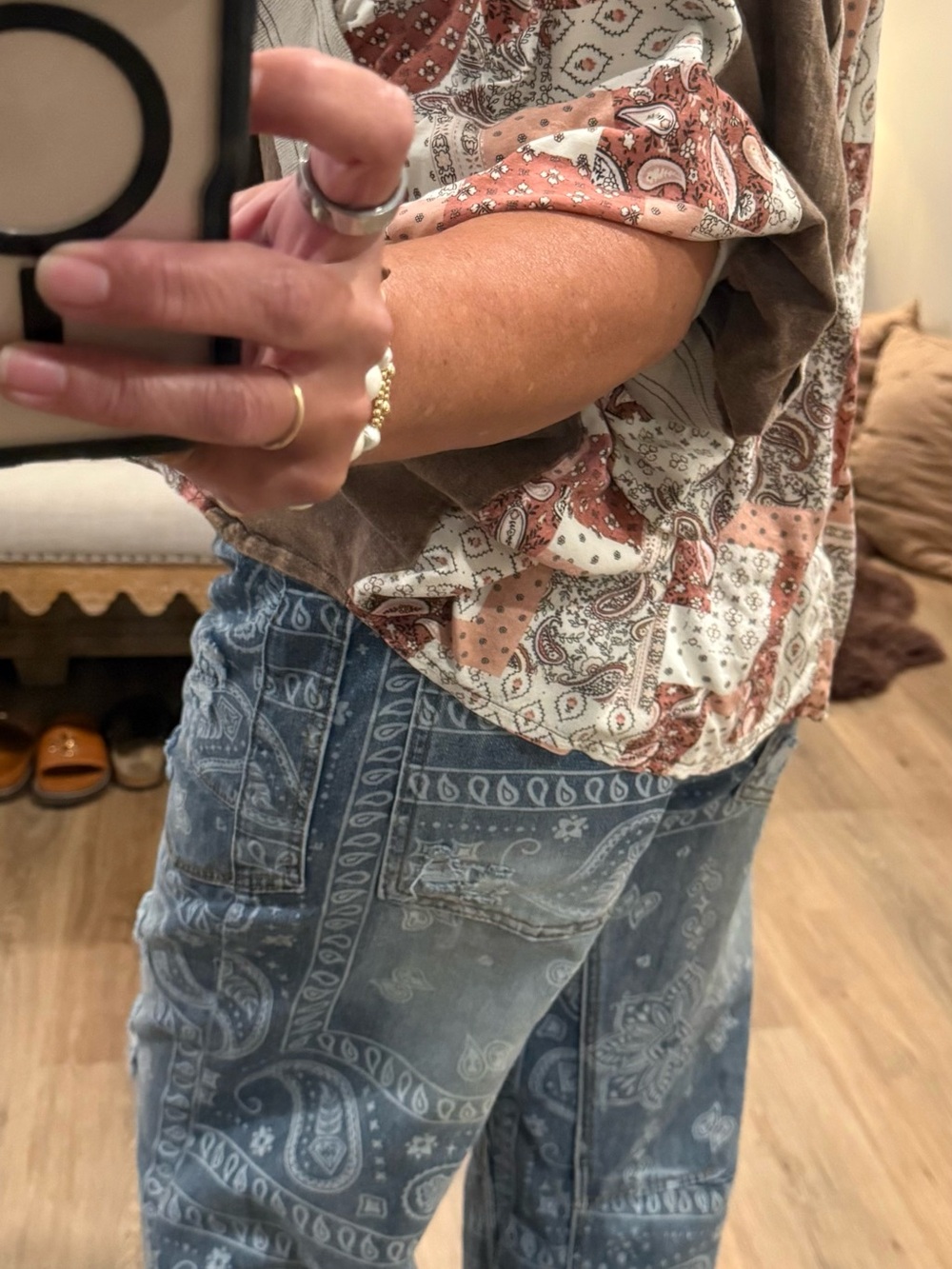 Oli & Hali - Washed Rib Crossed Patchwork Top - Picture 5 of 5